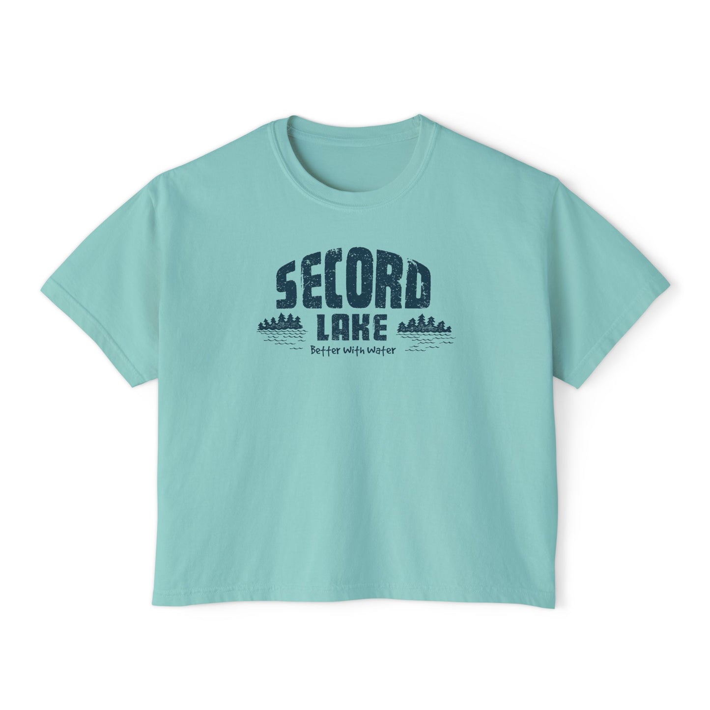 "Second Lake, Better With Water"  — Women's Boxy Tee