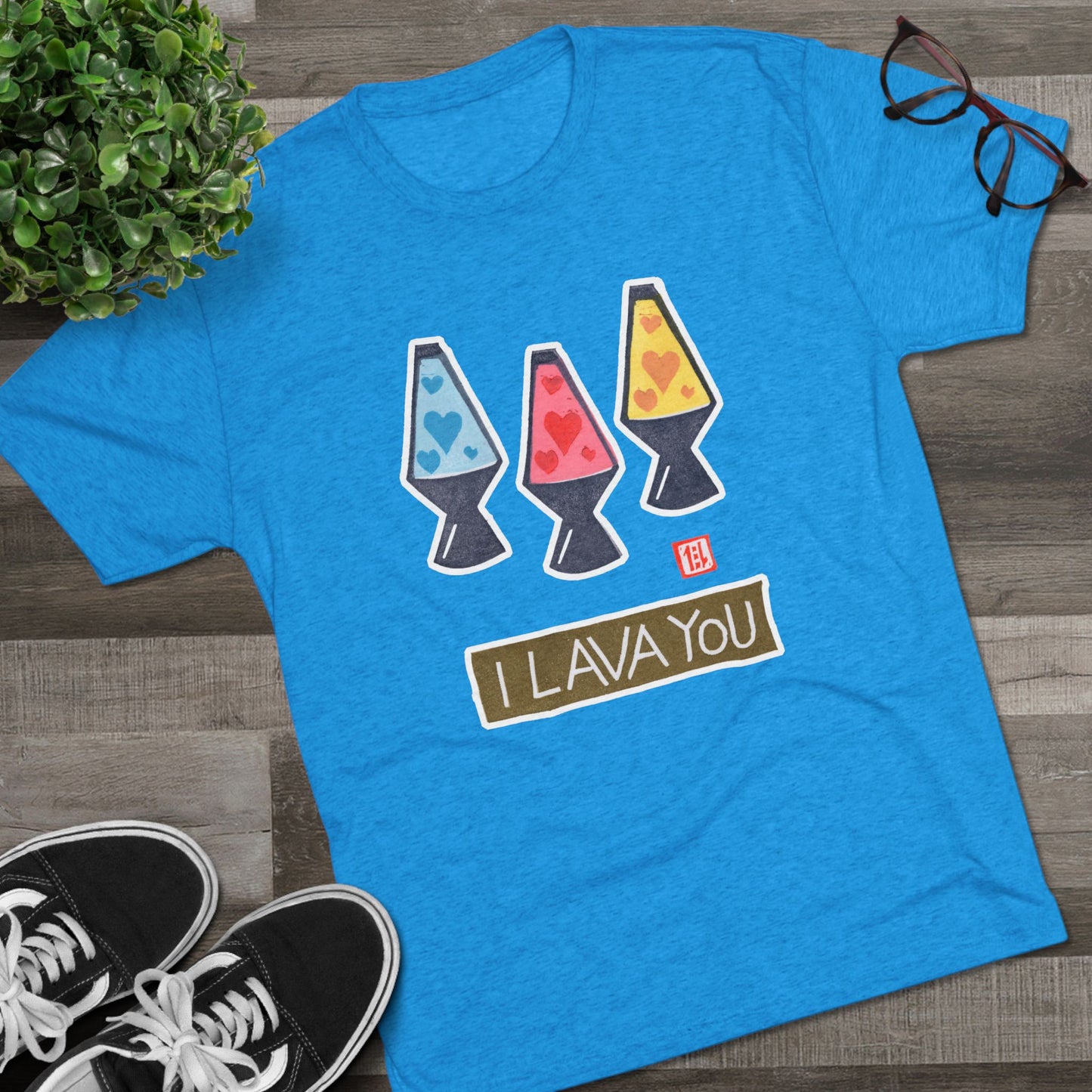 Funny Lava Lamp Shirt | "I Lava You" Tri-Blend Tee | Retro Valentine Gift