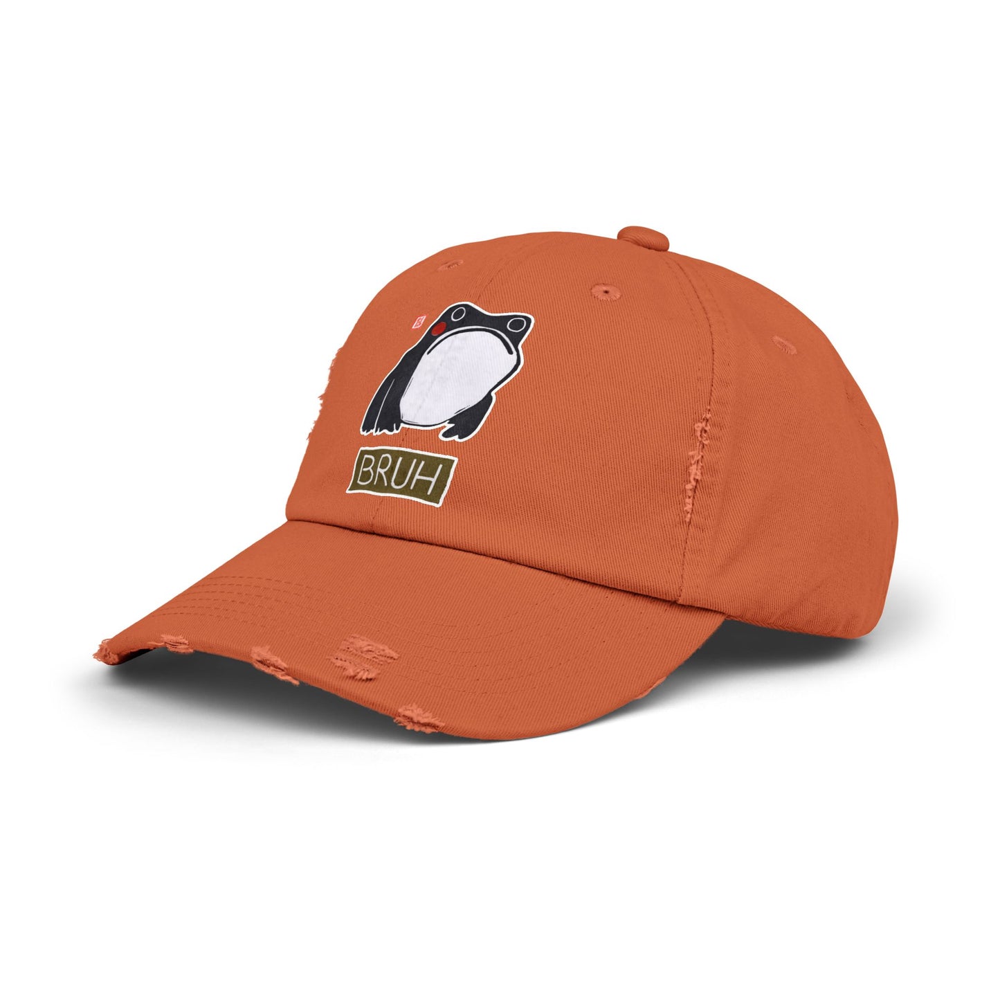 Meaningful Frog Distressed Cap | "Bruh" Baseball Hat | Relatable Humor Gift