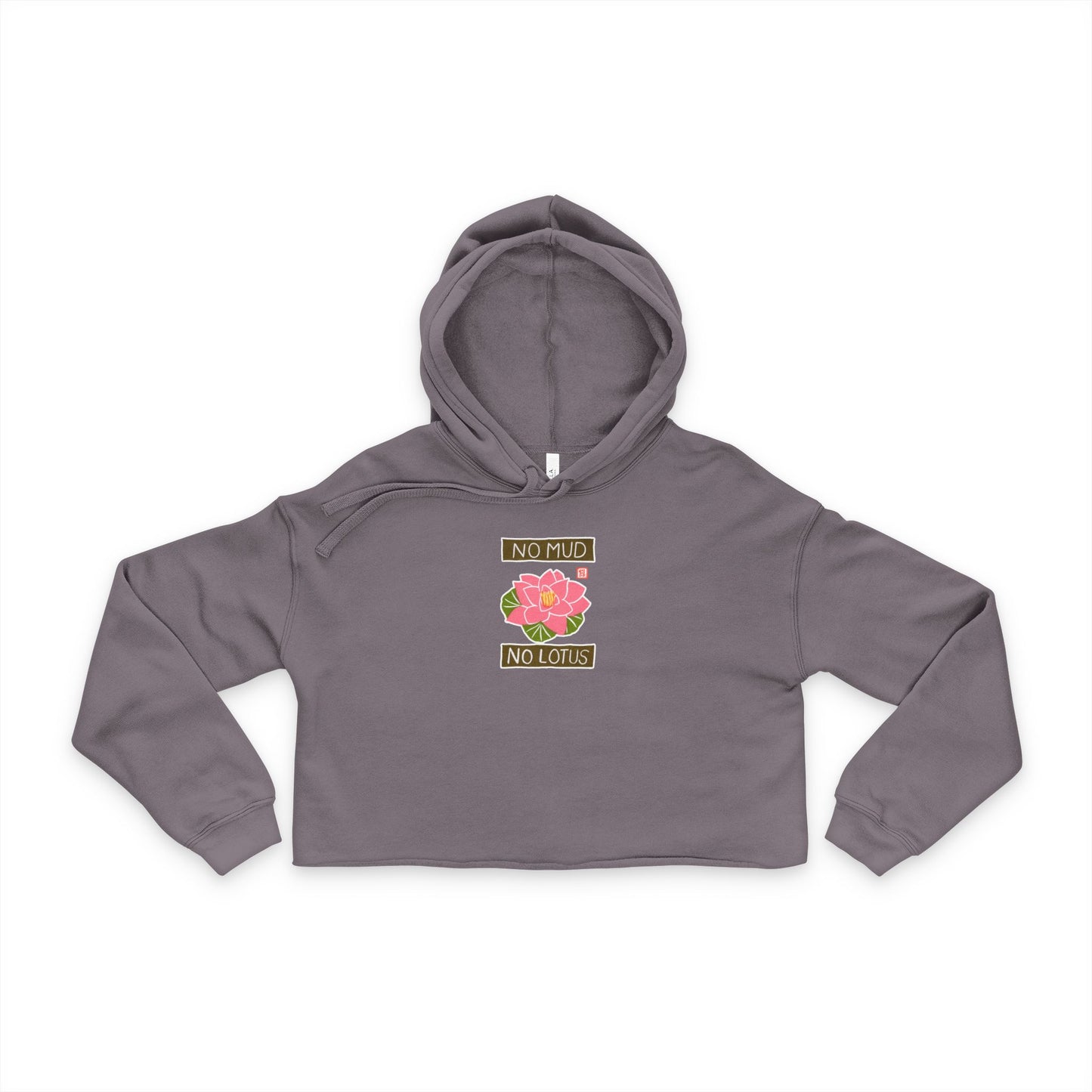 "No Mud No Lotus" Graphic Crop Hoodie | Cropped Fleece Sweatshirt | Yoga Inspired Apparel