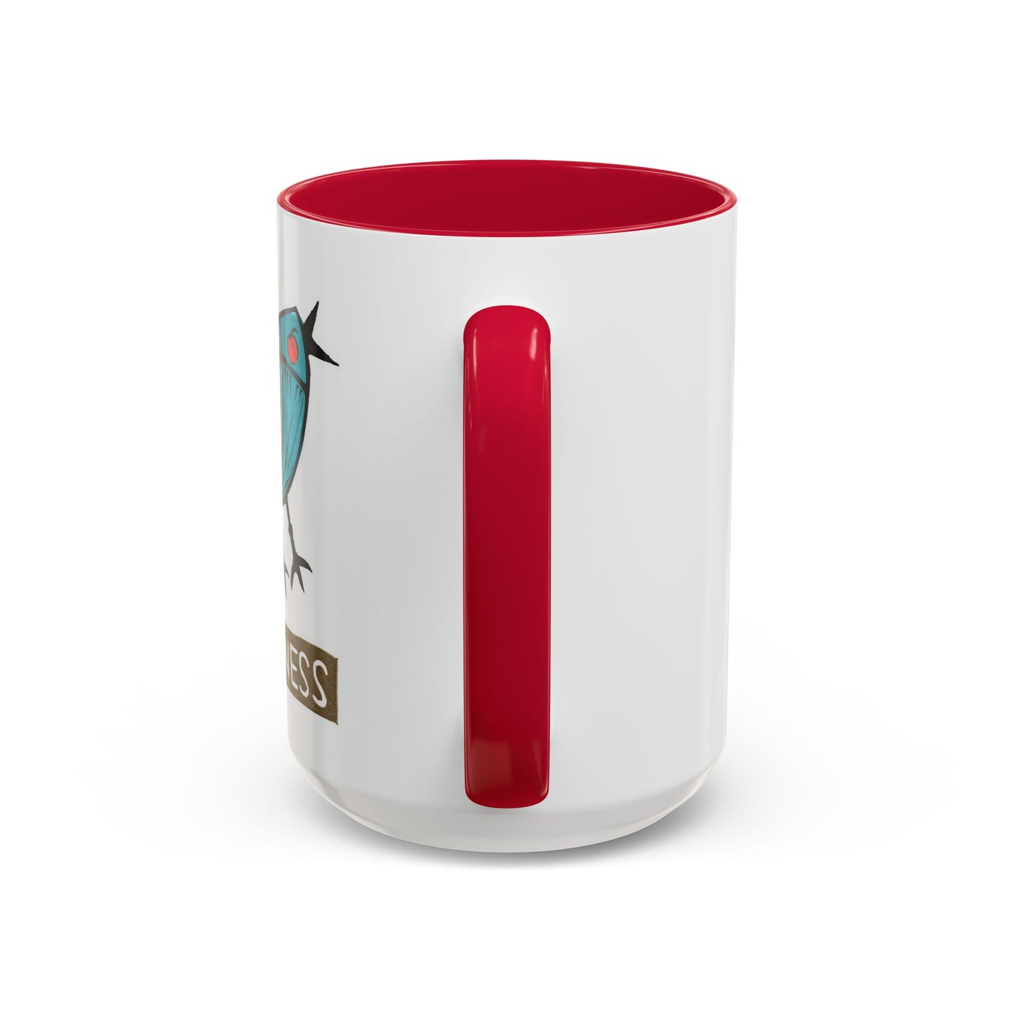 Happy Bird Coffee Mug | "Happiness" Ceramic 15oz | Inspirational Gift for Bird Lovers