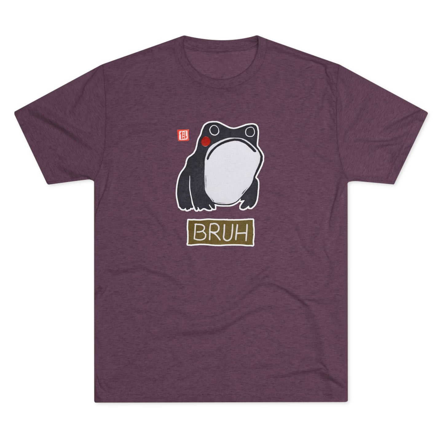 Meaningful Frog Graphic Tee | "Bruh" Tri-Blend Crewneck | Relatable Humor Gift