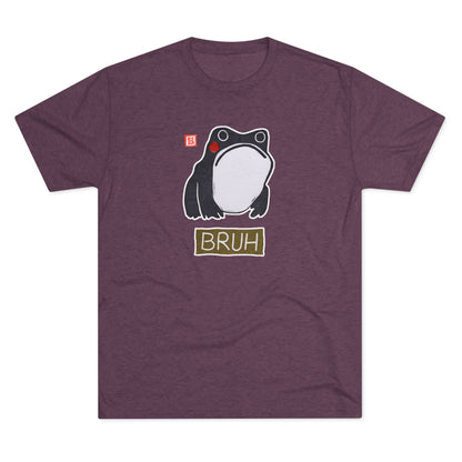 Meaningful Frog Graphic Tee | "Bruh" Tri-Blend Crewneck | Relatable Humor Gift