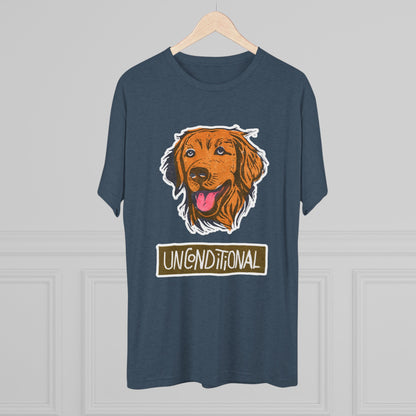Golden Retriever Shirt | "Unconditional" Tri-Blend Tee | Gift for Dog Moms & Dog Dads