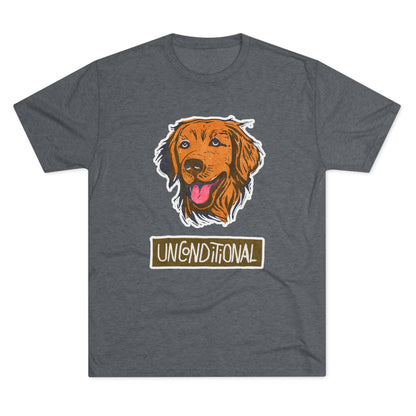 Golden Retriever Shirt | "Unconditional" Tri-Blend Tee | Gift for Dog Moms & Dog Dads