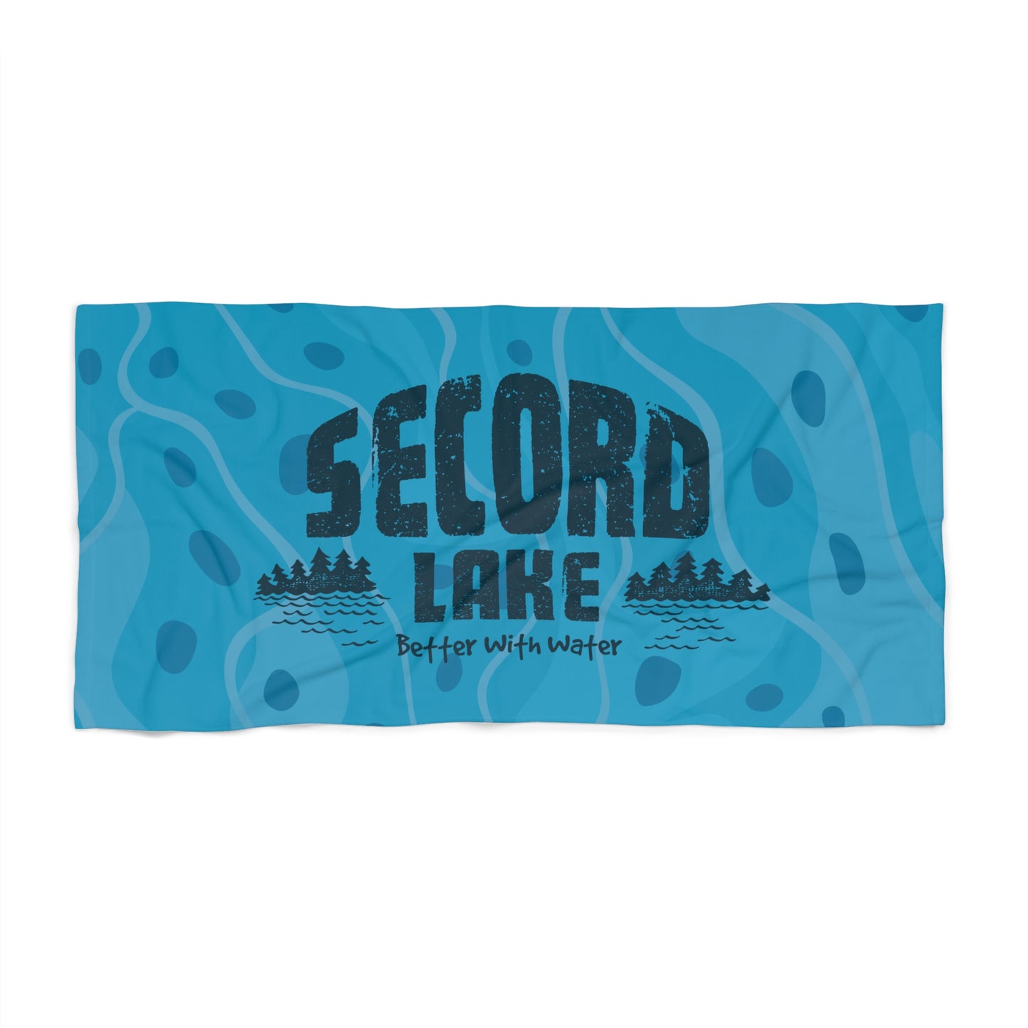 "Second Lake, Better With Water" Beach Towel
