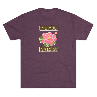 Mindful Yoga Lotus Flower Graphic Tee | "No Mud No Lotus" Small Good Things | Premium Tri-Blend Tee