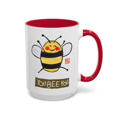 Cute Bee Coffee Mug | "You Bee You" Ceramic 15oz | Inspirational Gift