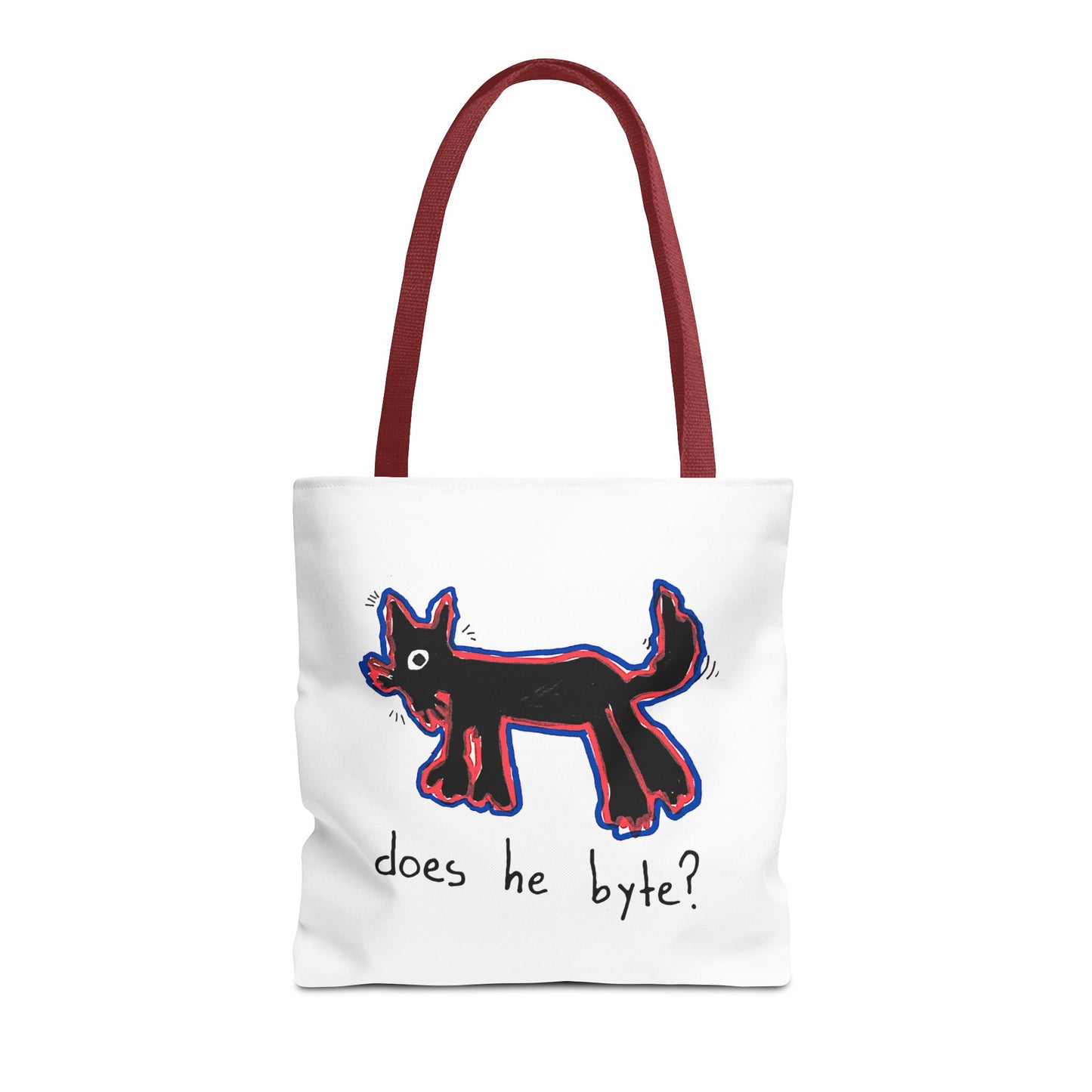"Does He Byte?"  —  Tote Bag