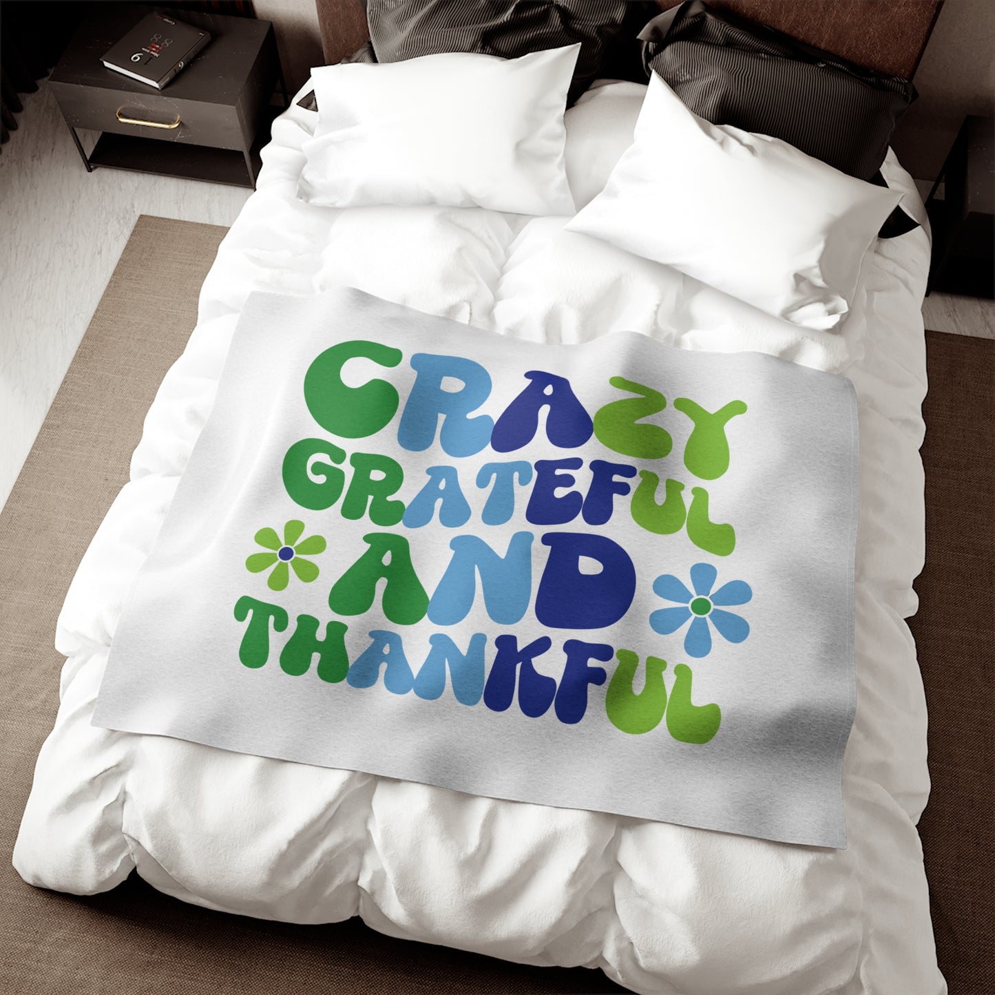 "Crazy Grateful and Thankful" Cozy Sweatshirt Blanket