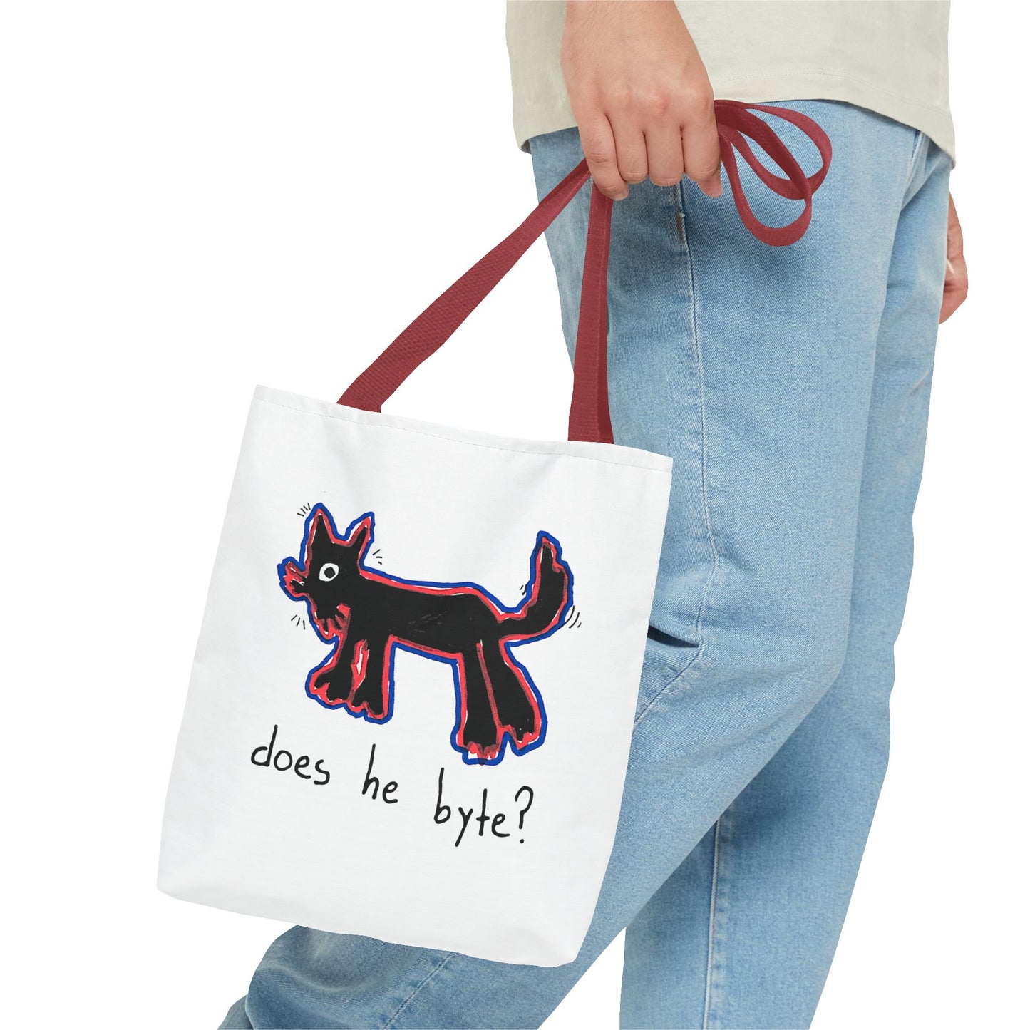 "Does He Byte?"  —  Tote Bag