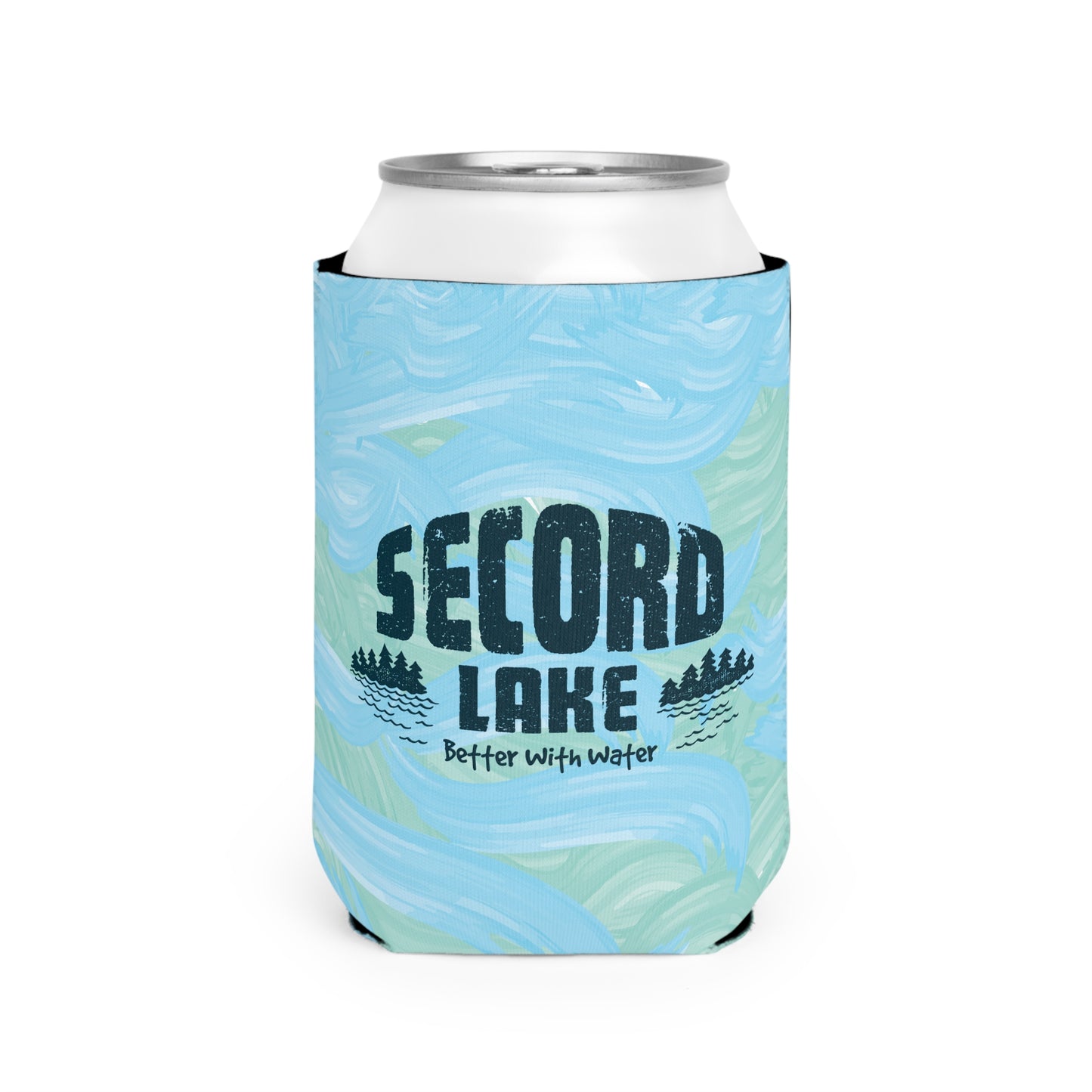 Secord Lake Better with Water Insulated Beer Can Koozie