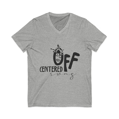 Off Centered Unisex Jersey Short Sleeve V-Neck Tee (pl)