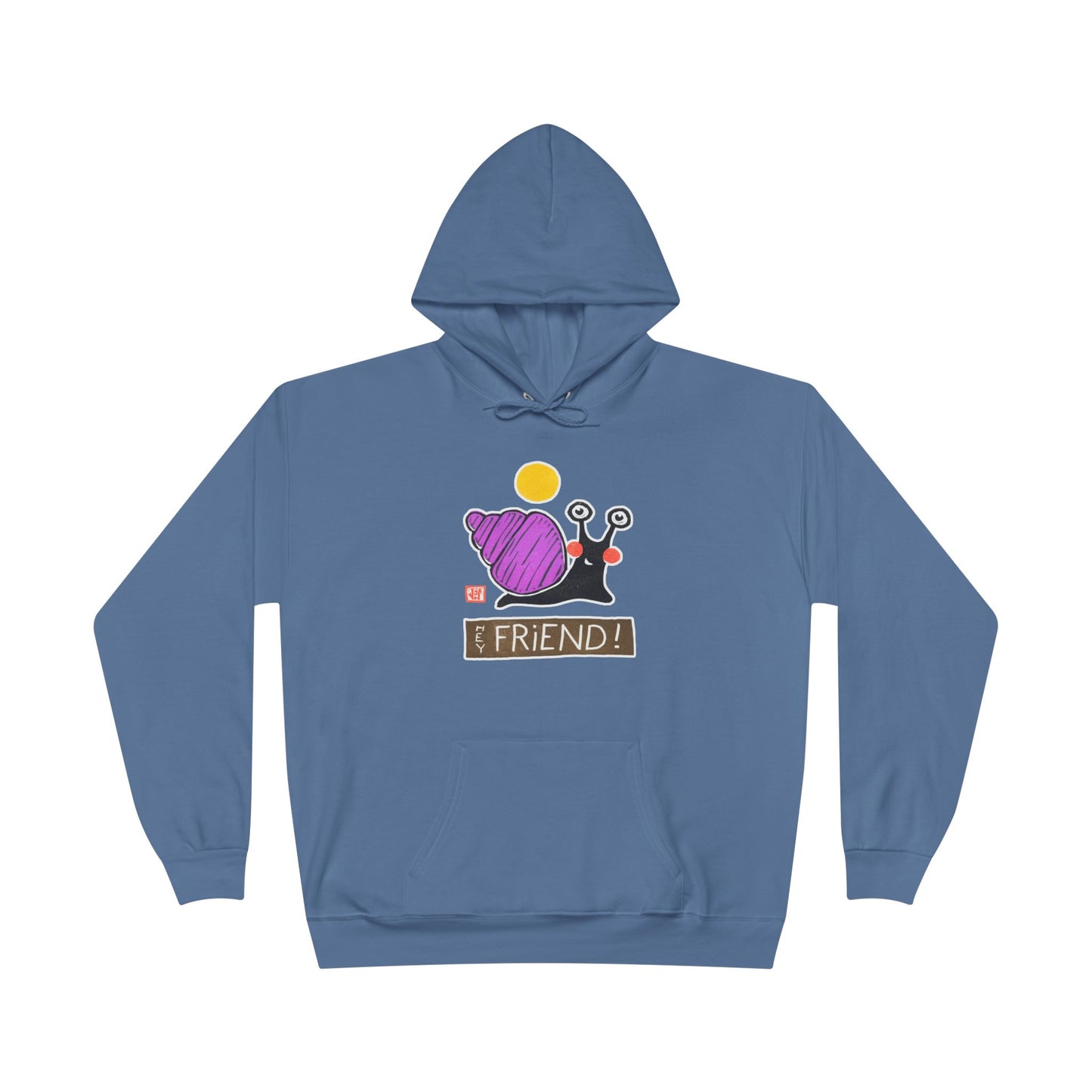 "Hey Friend!" Snail Graphic Hoodie | Meaningful Connection Hoodie | Friendship Gift