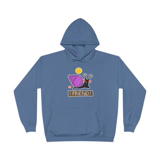 "Hey Friend!" Snail Graphic Hoodie | Meaningful Connection Hoodie | Friendship Gift