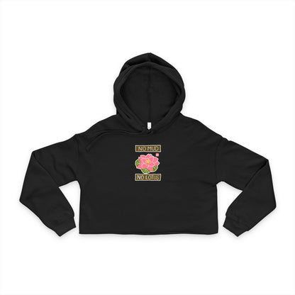 "No Mud No Lotus" Graphic Crop Hoodie | Cropped Fleece Sweatshirt | Yoga Inspired Apparel