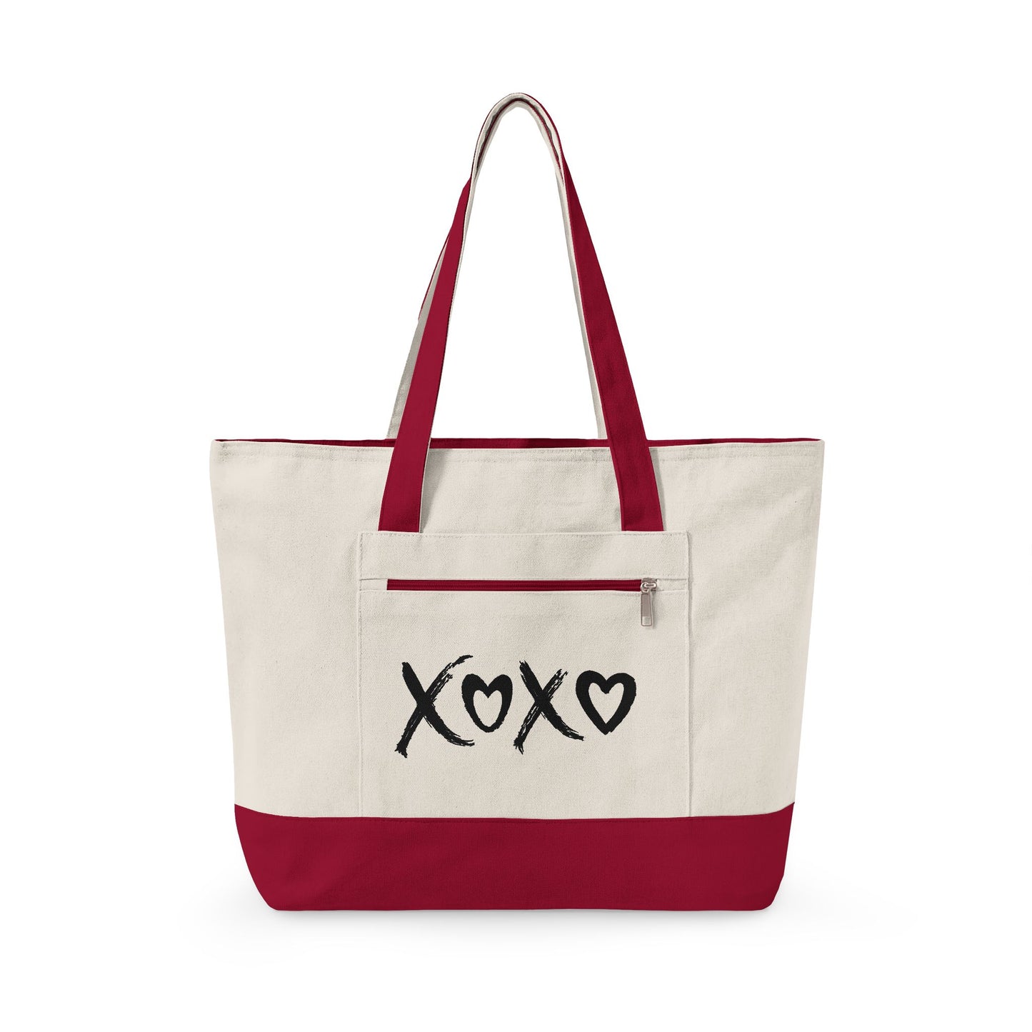 "XOXO" Zippered Canvas Tote