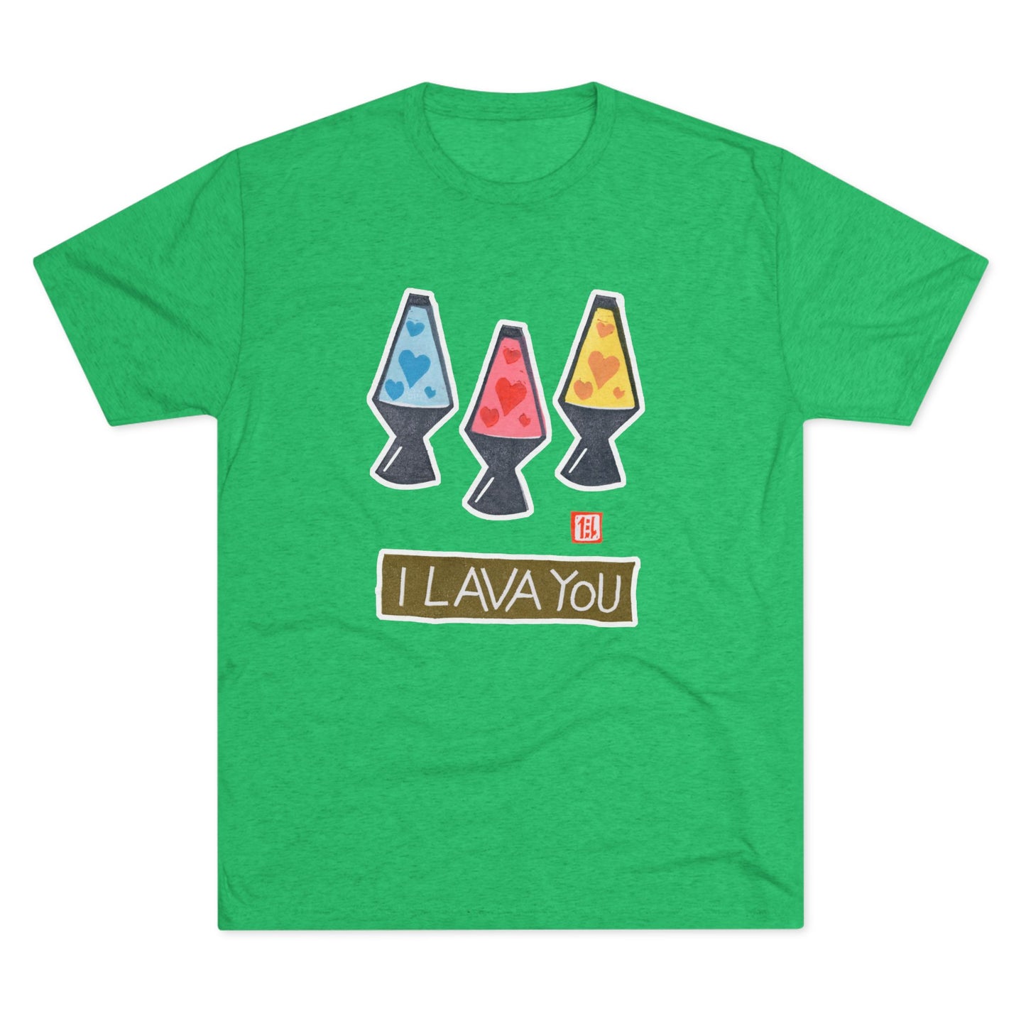 Funny Lava Lamp Shirt | "I Lava You" Tri-Blend Tee | Retro Valentine Gift