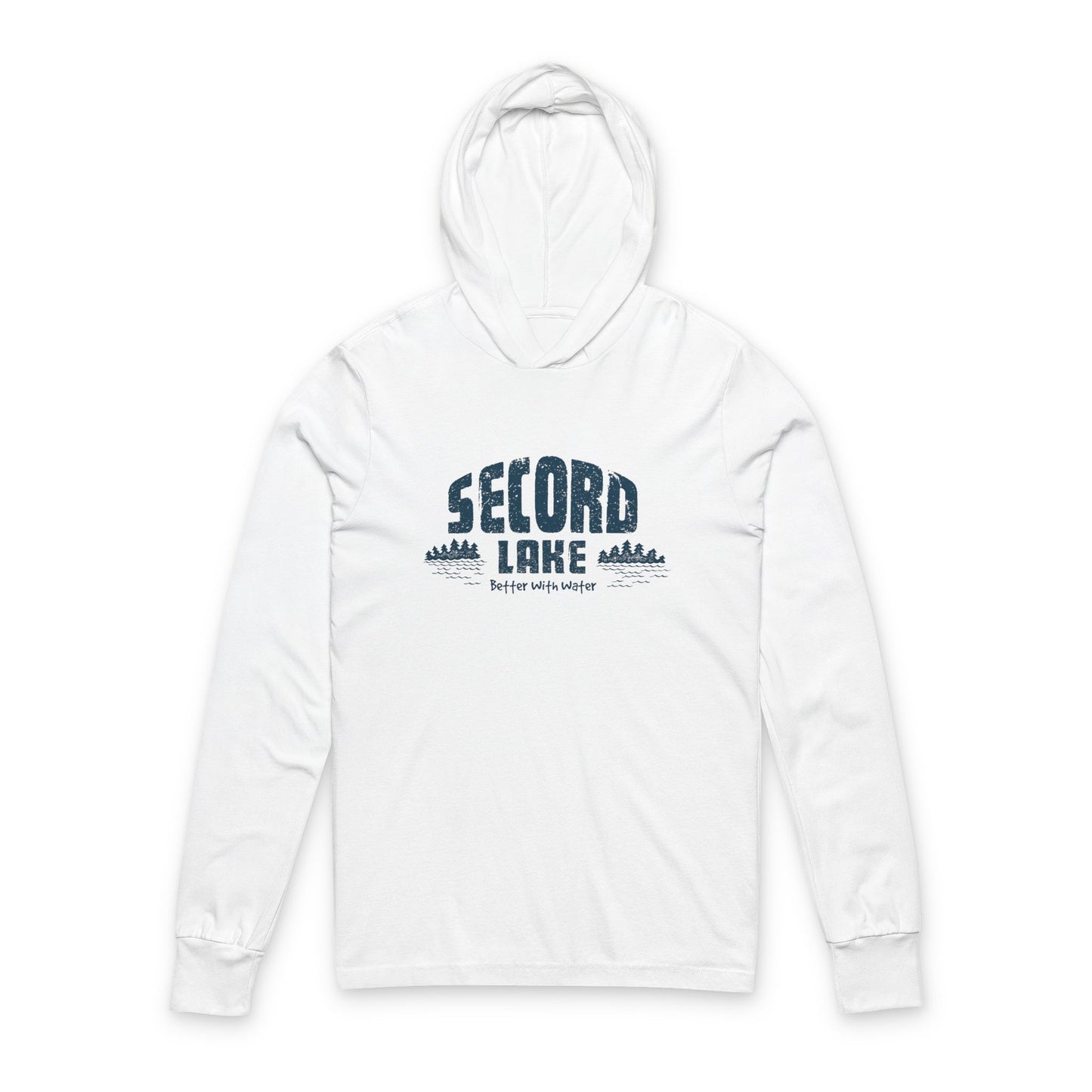 Secord Lake Better with Water Retro Long Sleeve Tee Hoodie