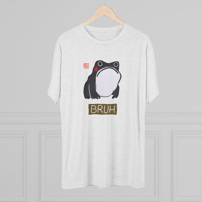 Meaningful Frog Graphic Tee | "Bruh" Tri-Blend Crewneck | Relatable Humor Gift