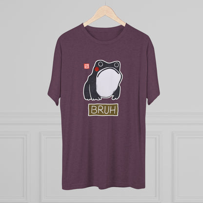 Meaningful Frog Graphic Tee | "Bruh" Tri-Blend Crewneck | Relatable Humor Gift