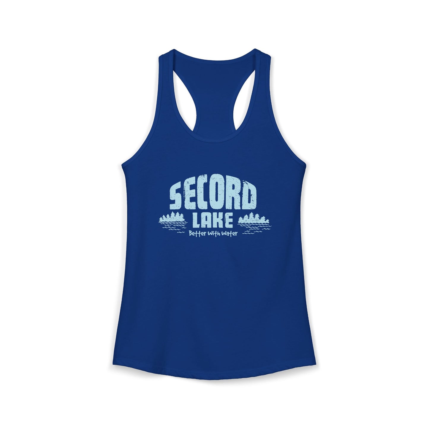 "Secord Lake, Better With Water" Women's Racerback Tank