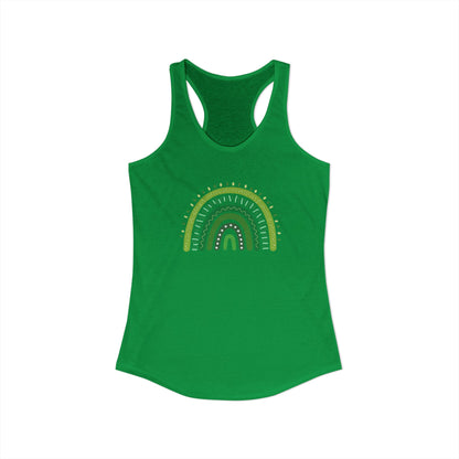St. Patrick’s Day Tank | "Green Boho Rainbow" Racerback | Lucky Yoga Gear