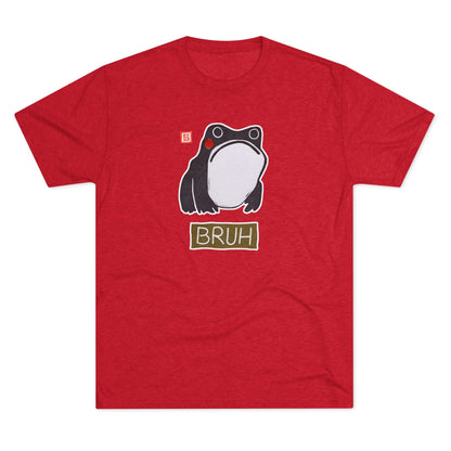 Meaningful Frog Graphic Tee | "Bruh" Tri-Blend Crewneck | Relatable Humor Gift