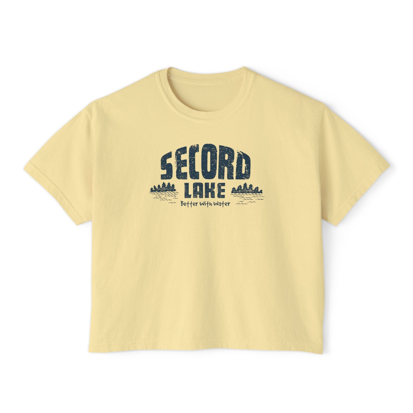 "Second Lake, Better With Water"  — Women's Boxy Tee
