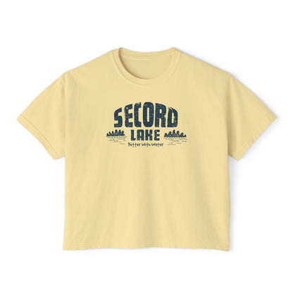 "Second Lake, Better With Water"  — Women's Boxy Tee