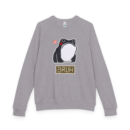 "Bruh" Frog Raglan Crewneck | Small Good Things Collection | Relatable Humor French Terry Sweatshirt