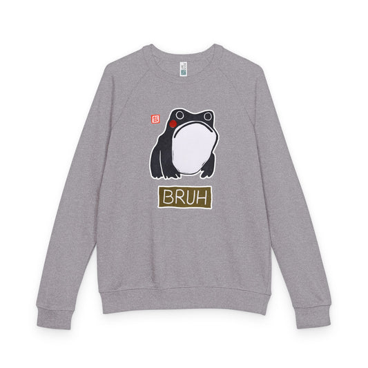 "Bruh" Frog Raglan Crewneck | Small Good Things Collection | Relatable Humor French Terry Sweatshirt