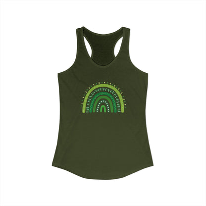 St. Patrick’s Day Tank | "Green Boho Rainbow" Racerback | Lucky Yoga Gear