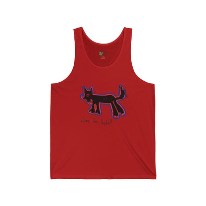 Does He Byte? Cute Glitch Cat Graphic Tank Top