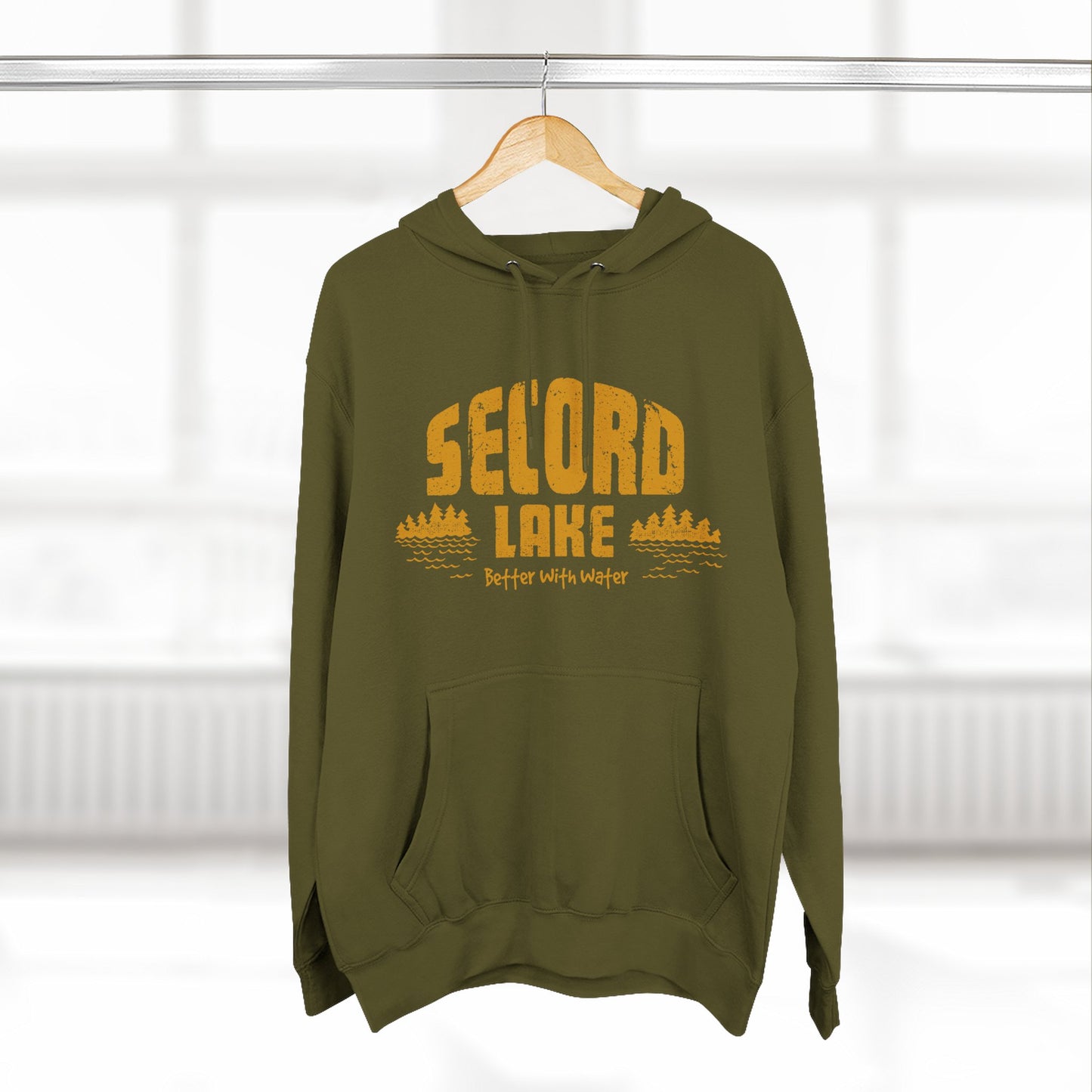 Secord Lake Better with Water — Fleece Hoodie