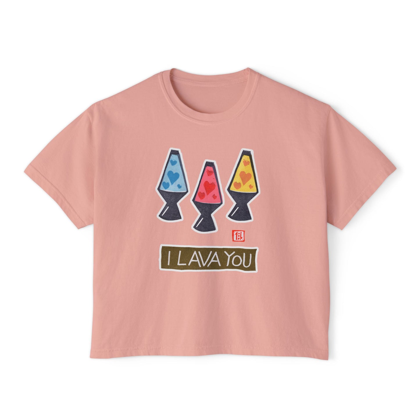 I Lava You Boxy Tee — Cute Lava Lamp Graphic Tee for Women