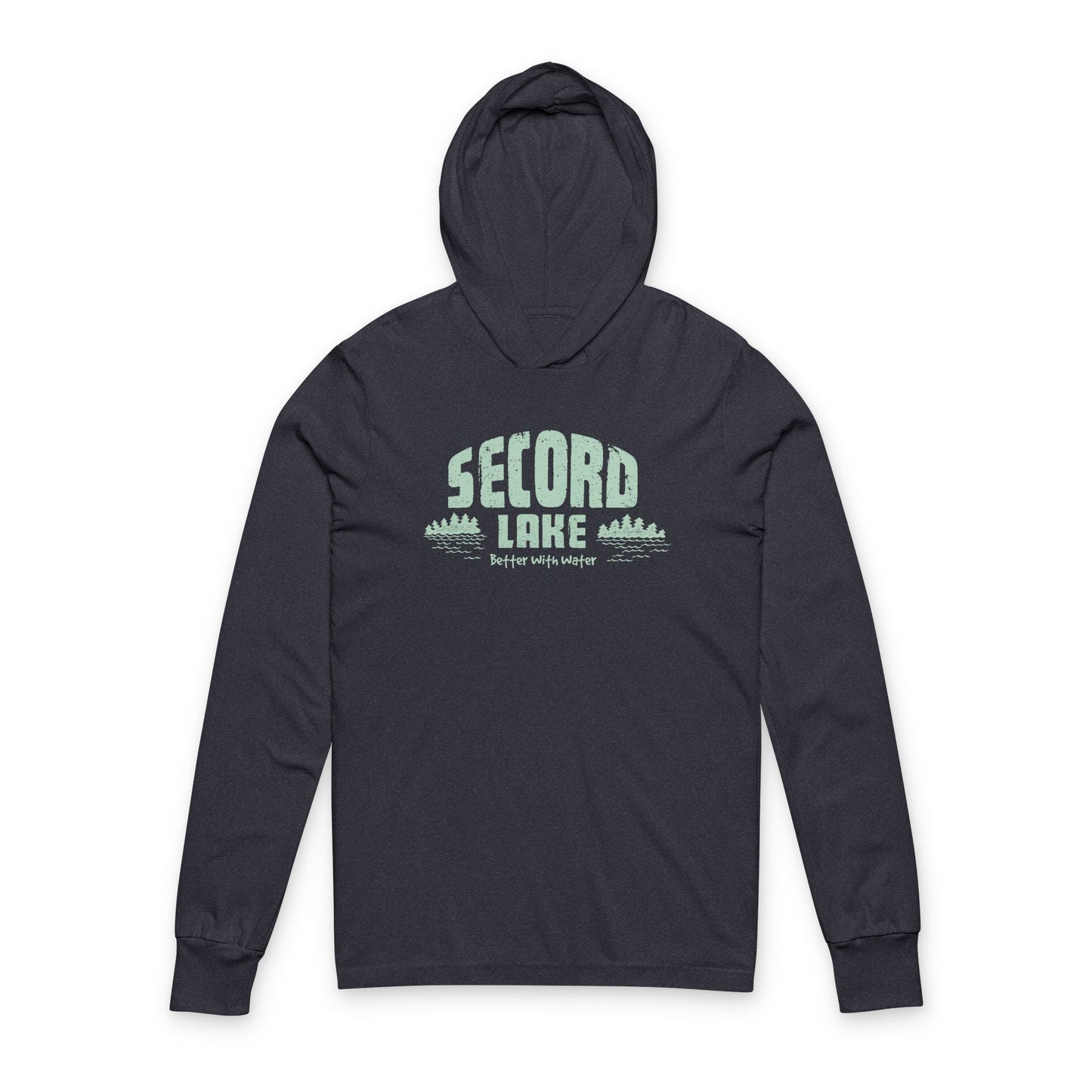 "Secord Lake, Better with Water" Long Sleeve Tee Hoodie