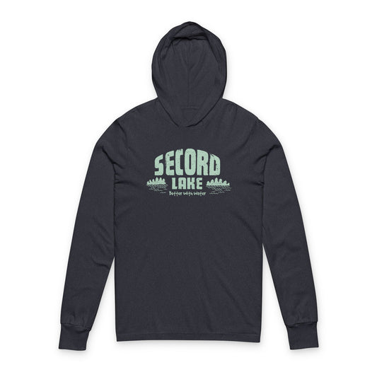 "Secord Lake, Better with Water" Long Sleeve Tee Hoodie