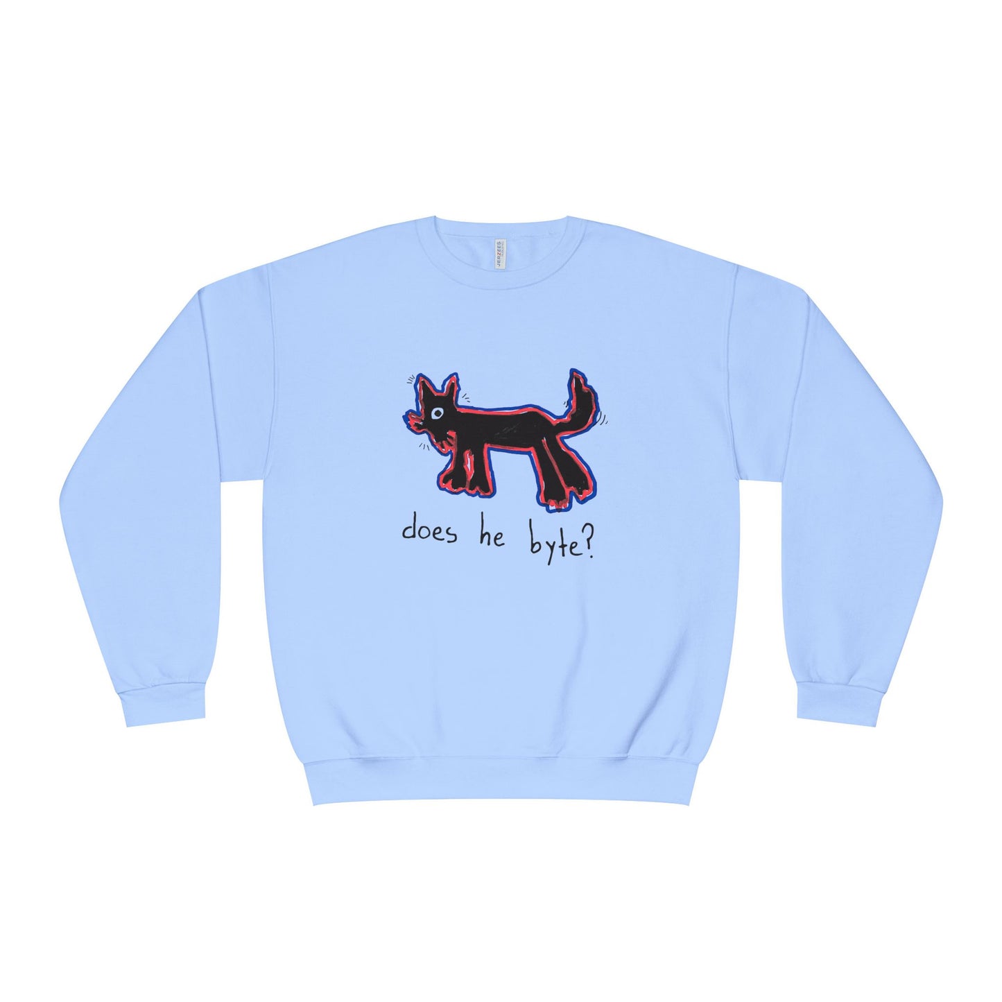 “Does he byte?”  — Crewneck Sweatshirt
