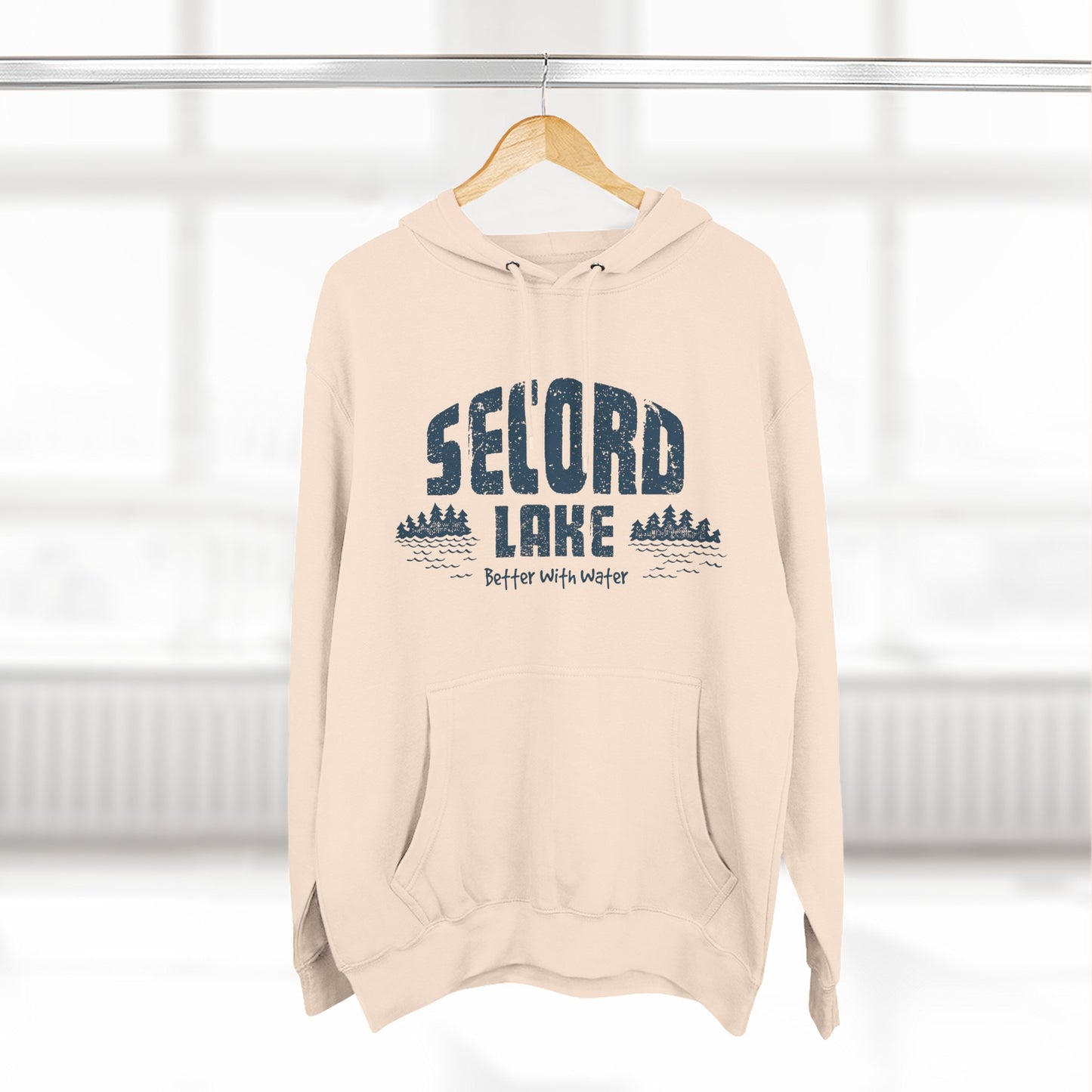 Secord Lake Better with Water — Fleece Hoodie