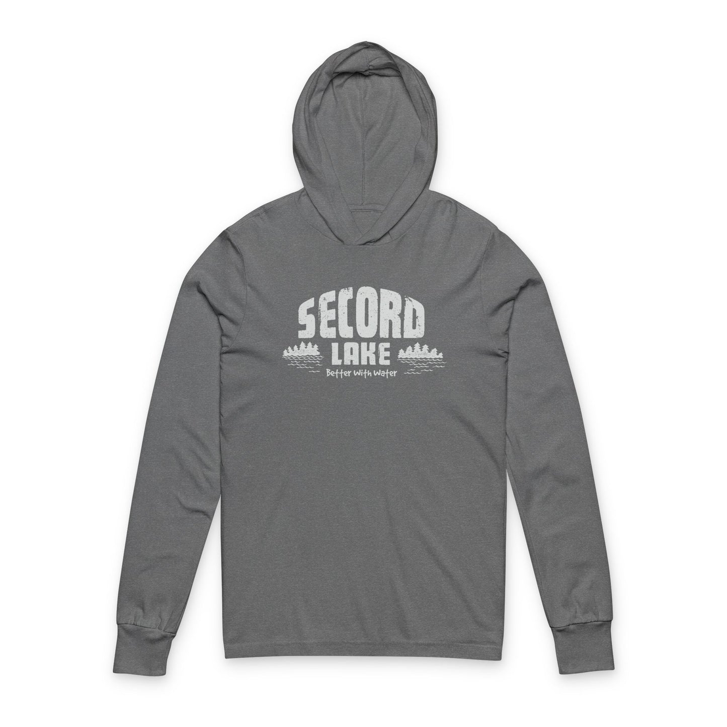 "Secord Lake, Better with Water" Long Sleeve Tee Hoodie