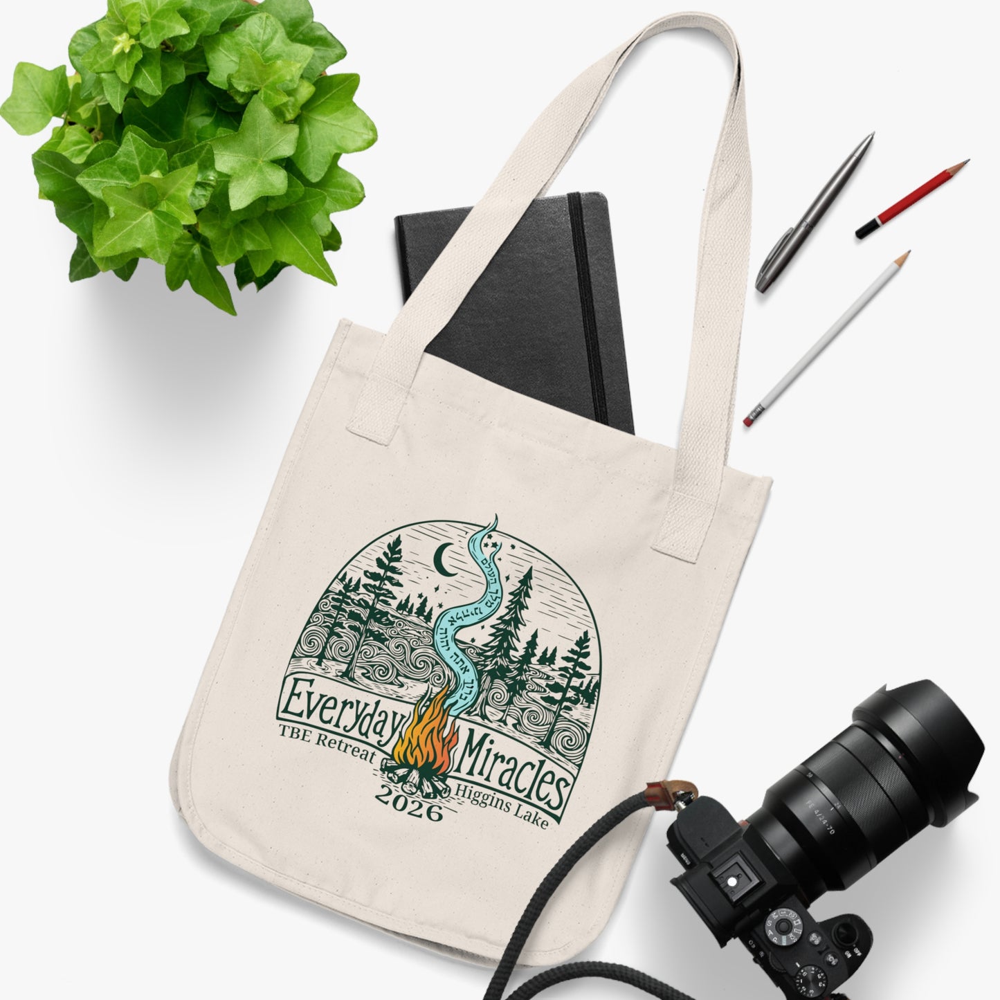 "Everyday Miracles" Organic Canvas Tote Bag 12"x14"