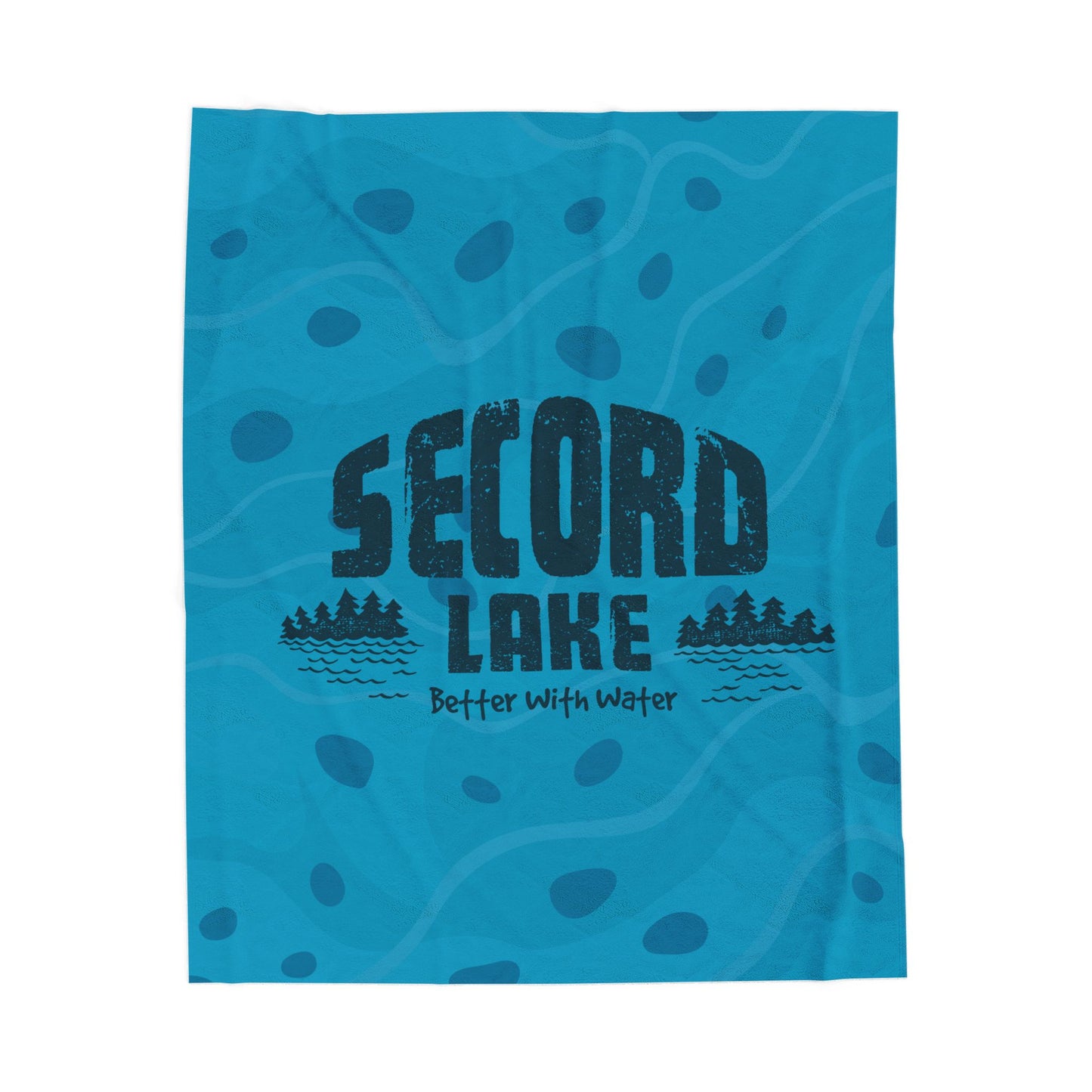 "Second Lake, Better With Water" Cozy Plush Throw