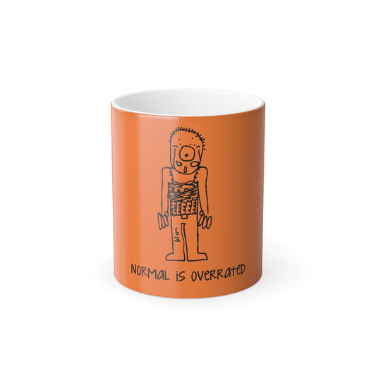 Color-Changing Mug — "Normal Is Overrated" Funny Skeleton Design, 11oz