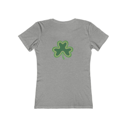 Lucky Woman's Shamrock T-Shirt | Green Rainbow & Clover Graphic | St. Patrick's Day Apparel