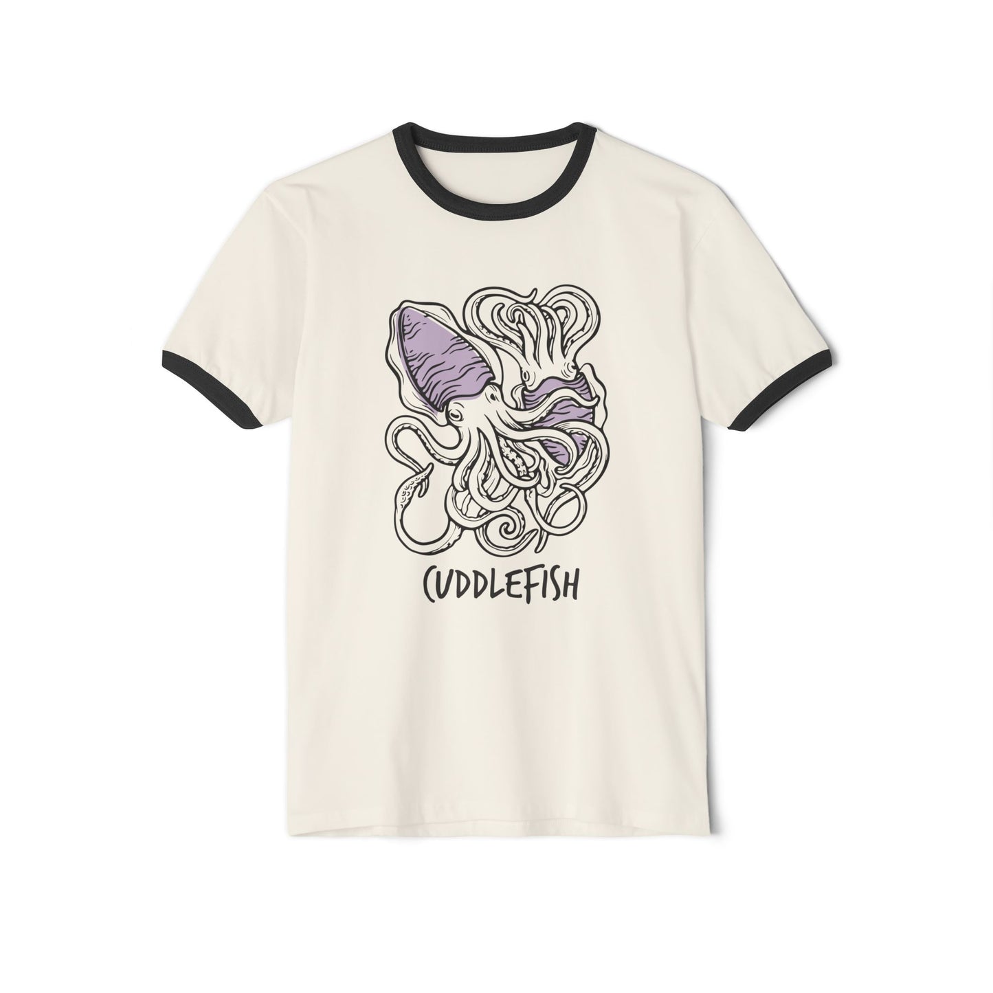 "Cuddlefish" Vintage-Style Ringer Tee — National Hug Day Love Collection