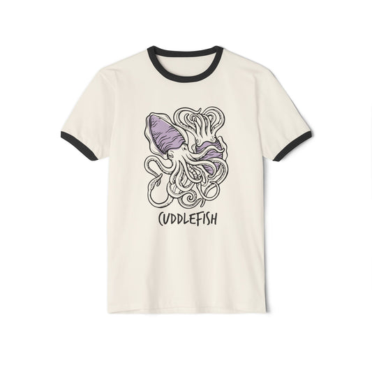 "Cuddlefish" Vintage-Style Ringer Tee — National Hug Day Love Collection