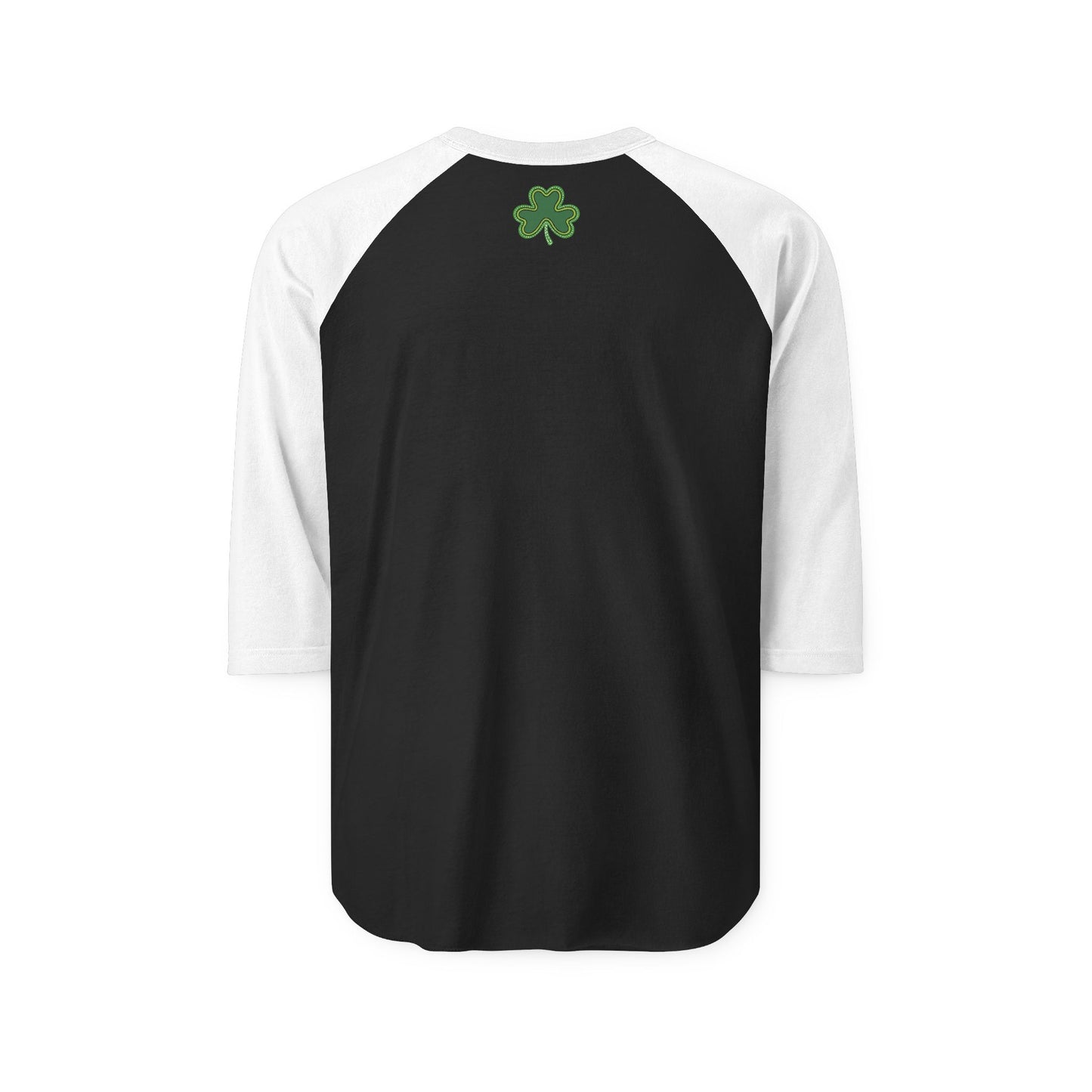 Lucky Shamrock 3/4 Sleeve Raglan Shirt | Green Rainbow & Clover Graphic | St. Patrick's Day Apparel
