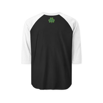 Lucky Shamrock 3/4 Sleeve Raglan Shirt | Green Rainbow & Clover Graphic | St. Patrick's Day Apparel