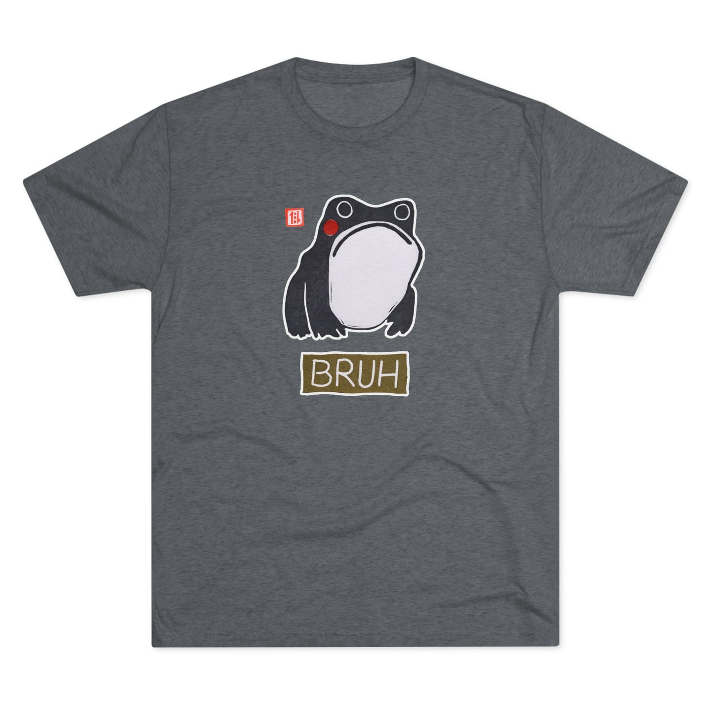 Meaningful Frog Graphic Tee | "Bruh" Tri-Blend Crewneck | Relatable Humor Gift